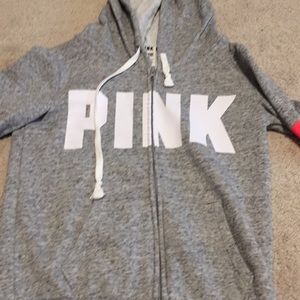 Pink zip up sweater